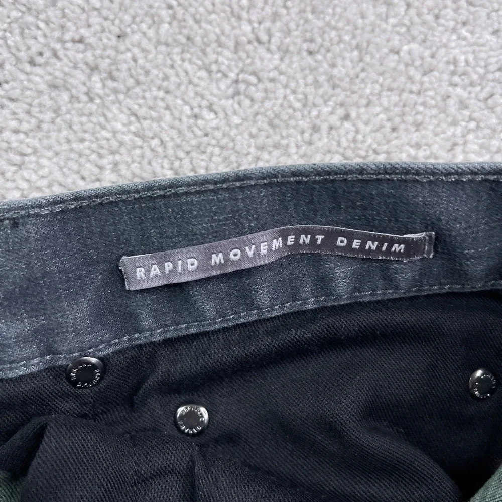 Banana Republic Jeans Mens 36x32 Gray‎ Black Slim Rapid Movement Denim Stretch